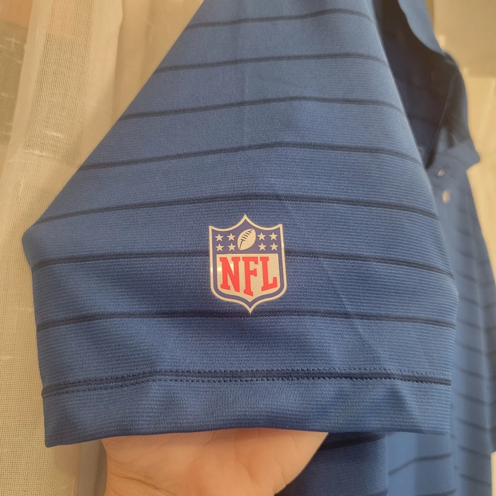 Nike Colts Dri Fit Striped Polo Blue On Field Size Medium NWT
